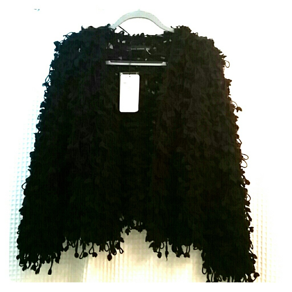NWT Zara fringe bobble cardigan size M