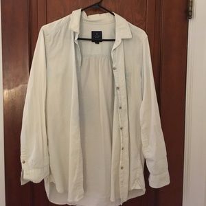 AE long sleeved button down "jogging shirt"