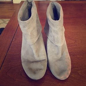 Suede fold over grey ASH Booties