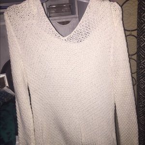 White long sleeve with holes and hooded