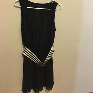 Women's knee length cocktail dress with belt