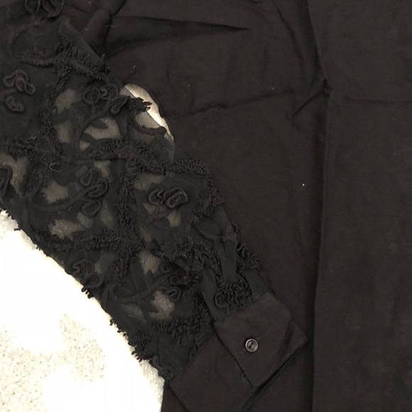 Taylor Black Lace Button Down Blouse - Picture 3 of 4