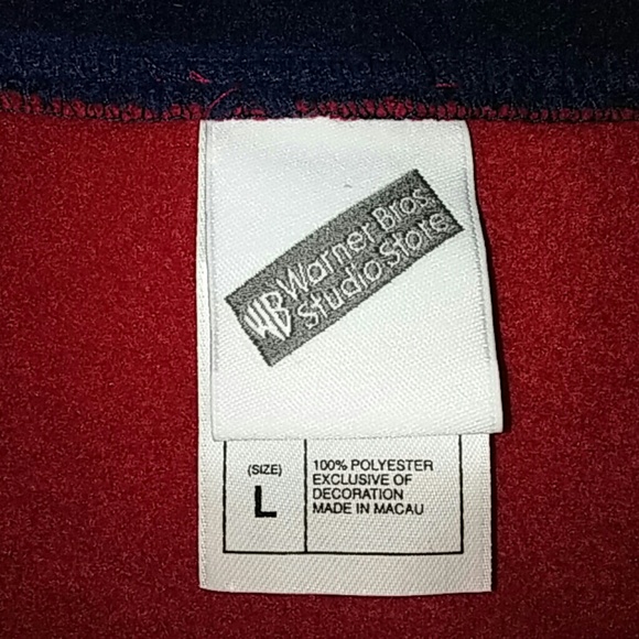 WB Looney Tunes Red Fleece Jacket, L #0103 - Picture 3 of 4