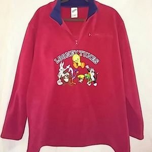 WB Looney Tunes Red Fleece Jacket, L #0103