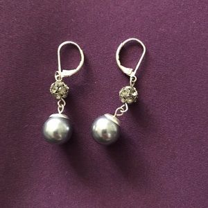 Silver and diamond earrings