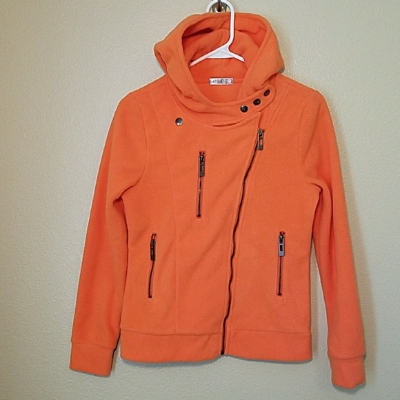 j tomson Jackets & Blazers - J Tomson Doubl Ju Orange zippered fleece jacket
