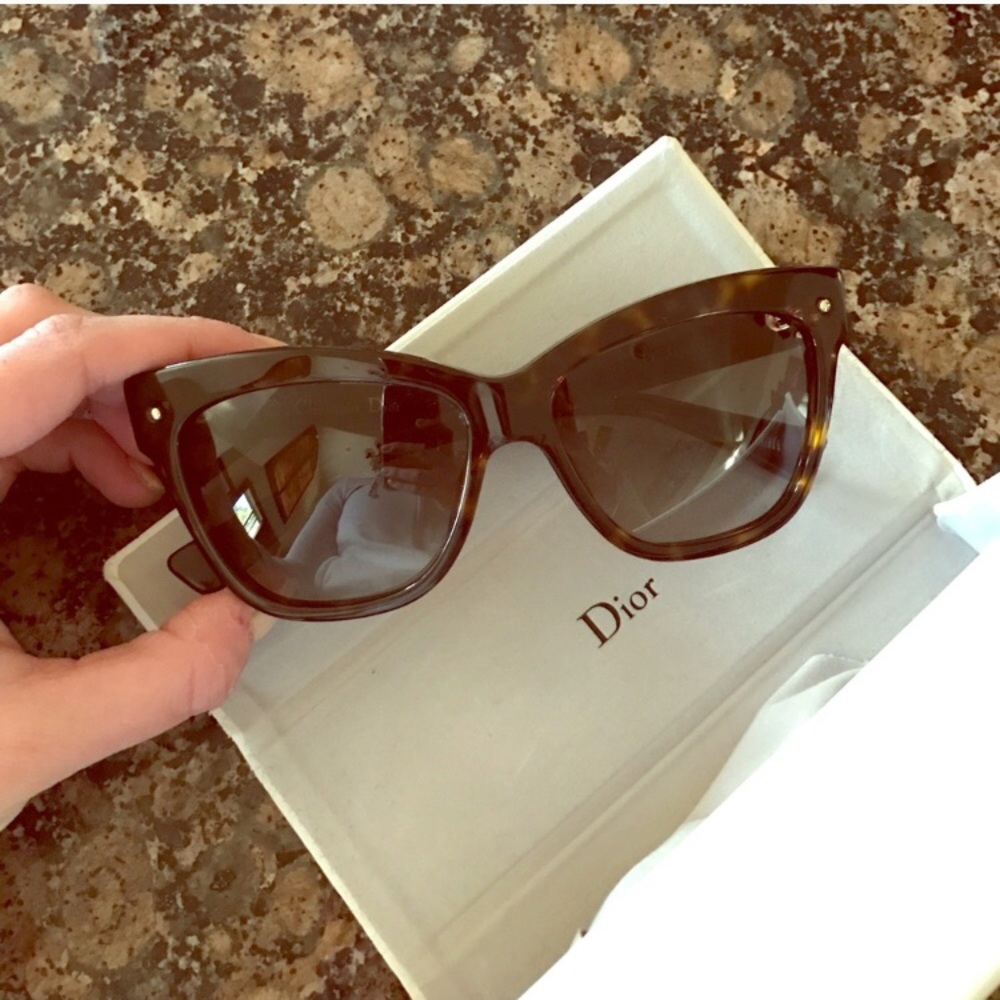 Brown Dior cat eye sunglasses