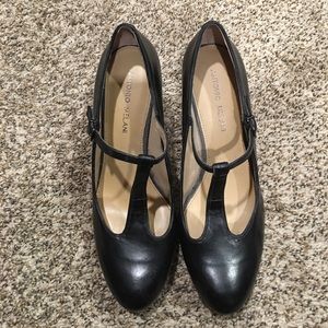 Antonio Melani Black Leather Heels Size 8.5 M