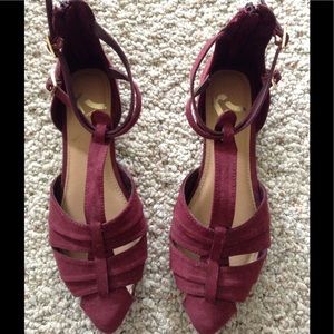 Maroon Suede Flats