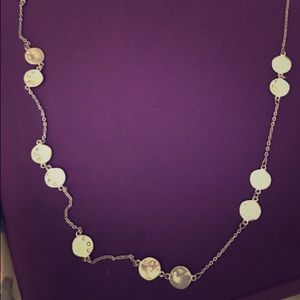 Long silver necklace