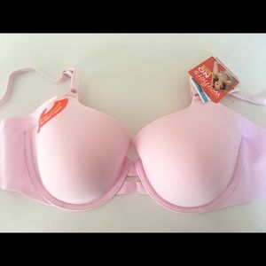 Warners No Side Effects pink underwire bra 36C NWT