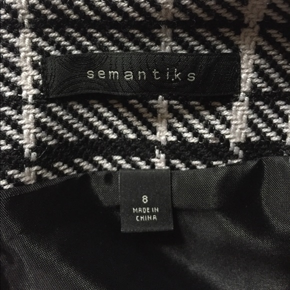 Semantiks Gray and White Plaid Wool Blend Skirt - Picture 4 of 8