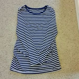 Blue and white striped GAP Maternity shirt