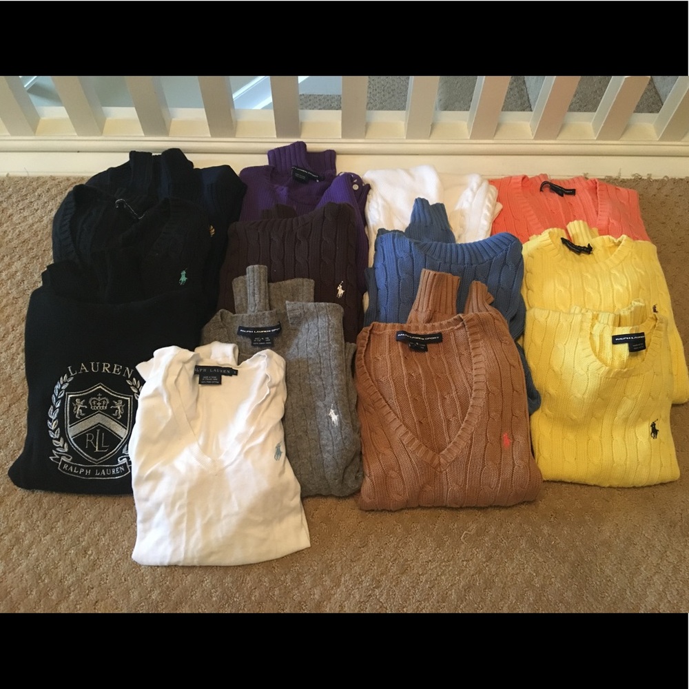 Lot of 13 Ralph Lauren sweaters