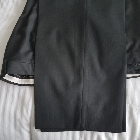 Mens Suit- Custom made, Grey/ black stripped