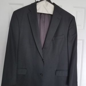Mens Suit- Custom made, Grey/ black stripped