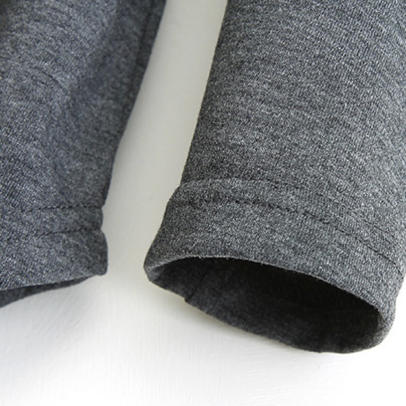 GRAY V Neck Cold Shoulder Top - Picture 4 of 7