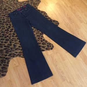 Mid rise denim trouser