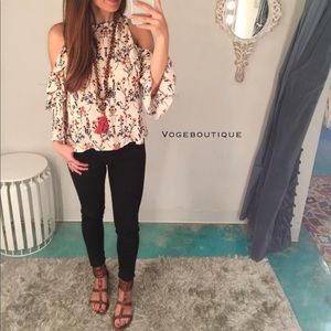 Floral Cold Shoulder Top