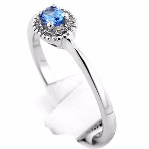 Tanzanite gemstone ring with small diamonds