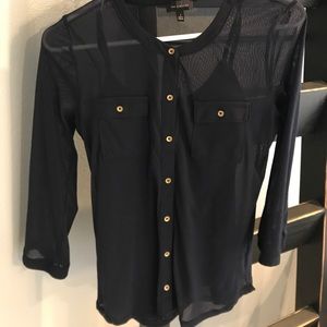 Button down top with matching camisole.