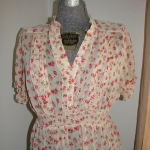 TORRID SHEER CREAM ROSETTE Blouse w/ Ruffles