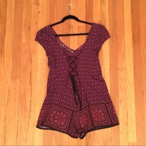 Bohemian Staring at Stars Romper in Maroon