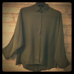 Green Flowy Blouse