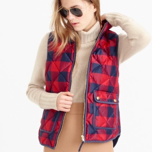 J. Crew Jackets & Blazers - J. Crew Excursion Buffalo Check Down Fill Vest