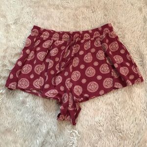 F21 Garnet Printed Soft Shorts M