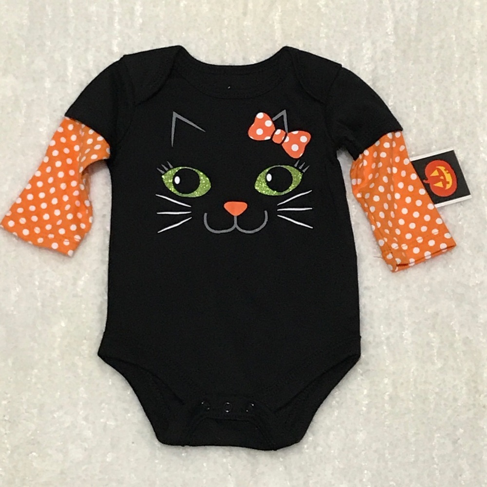 NWT 12M Kitty Halloween LS Onesie 🎃