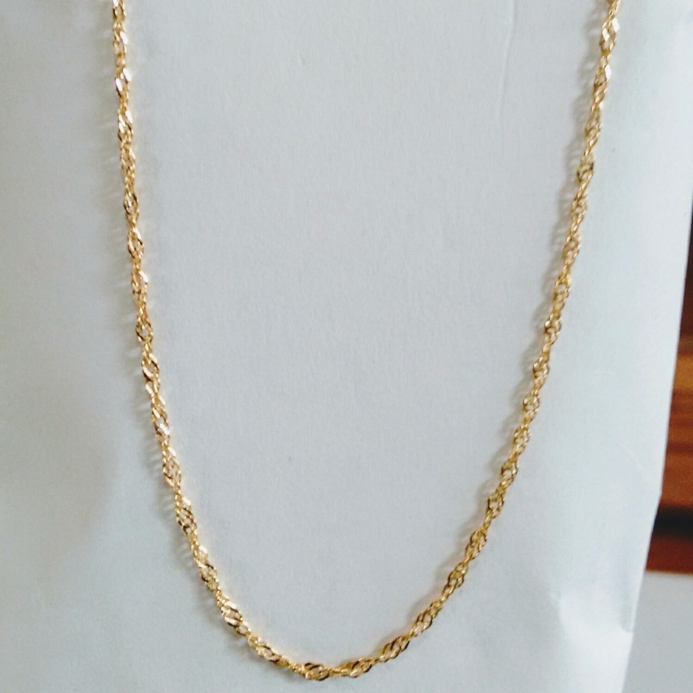 14 K YG over 925 Sterl.Silv. Singapore Chain, 1.3g
