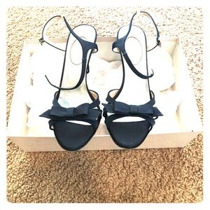 Navy strap heels