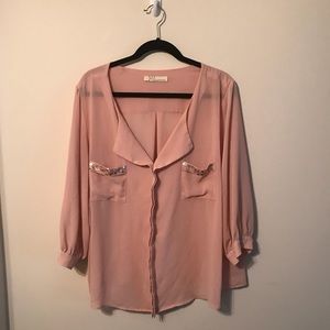 Plus Size Love + Harmony 2x blush pink sequin