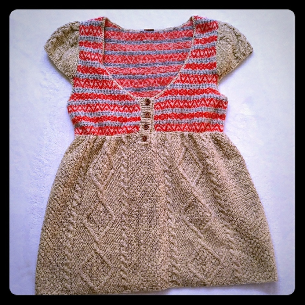 Free People Cable Knit Soft Tunic Cardigan