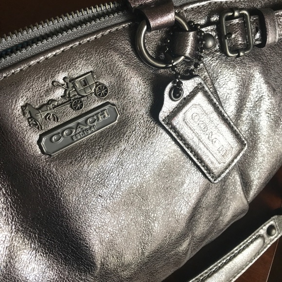 COACH SATCHEL-Authentic NWOT silver leather - Picture 8 of 8