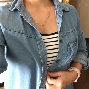 Denim button-up