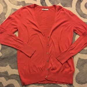Coral v-neck cardigan