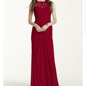 David's Bridal Sleeveless Long Dress "Apple"