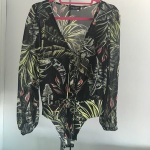 Zara lace up bodysuit