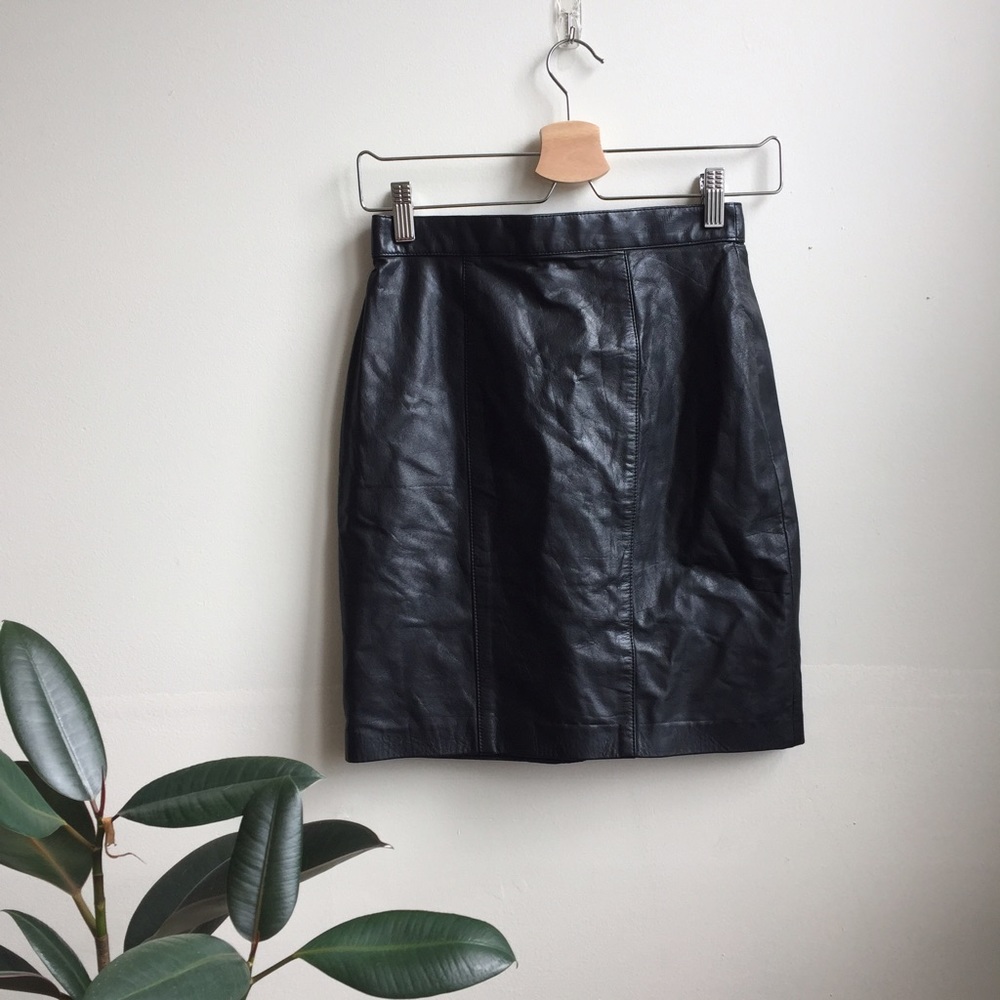 Vintage real leather skirt