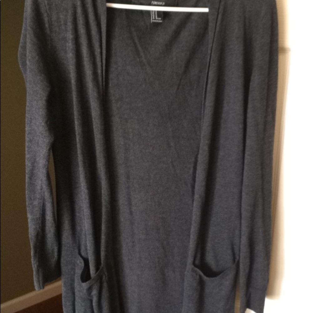 Forever 21 Navy Cardigan W/ hoodie