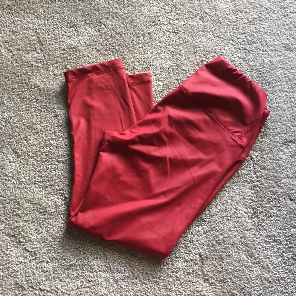 Red workout leggings
