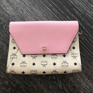 MCM Love Letter Visetos Large Wallet Crossbody