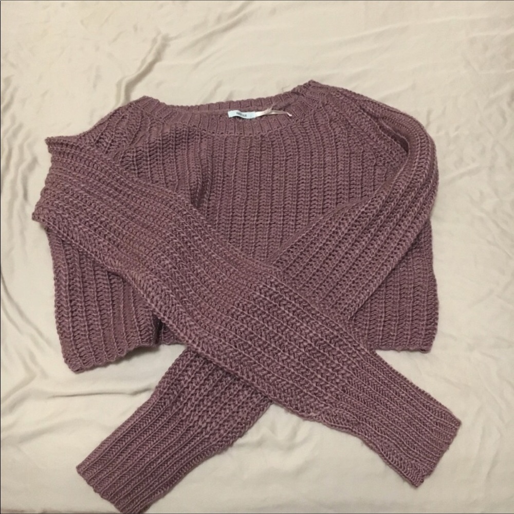 TopShop Mauve Cropped Sweater - Picture 5 of 6