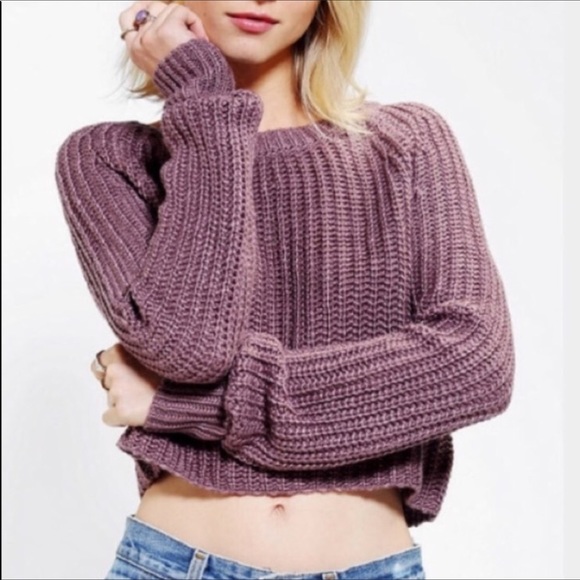 Sweaters - TopShop Mauve Cropped Sweater
