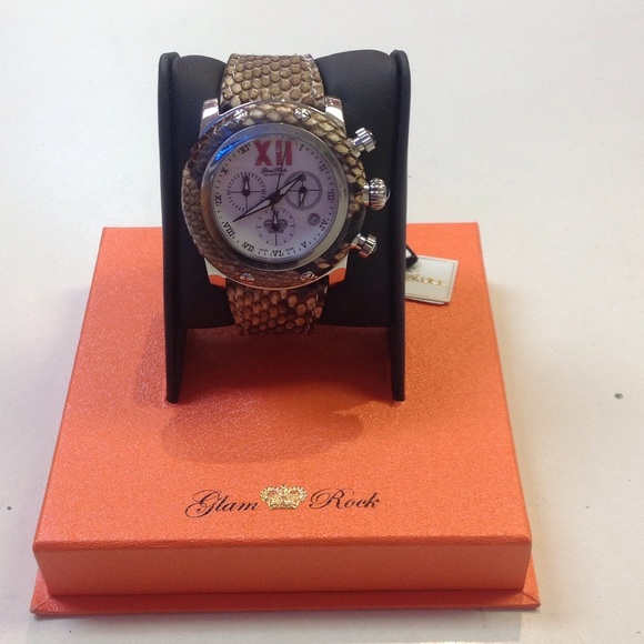 Glam Rock snakeskin banded watch! main image 2