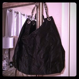 Black satin Bebe bag