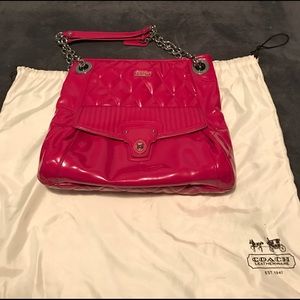 Pink patent leather Coach purse