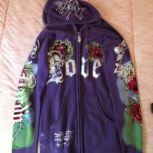 Ed hardy zip up sweatshirt